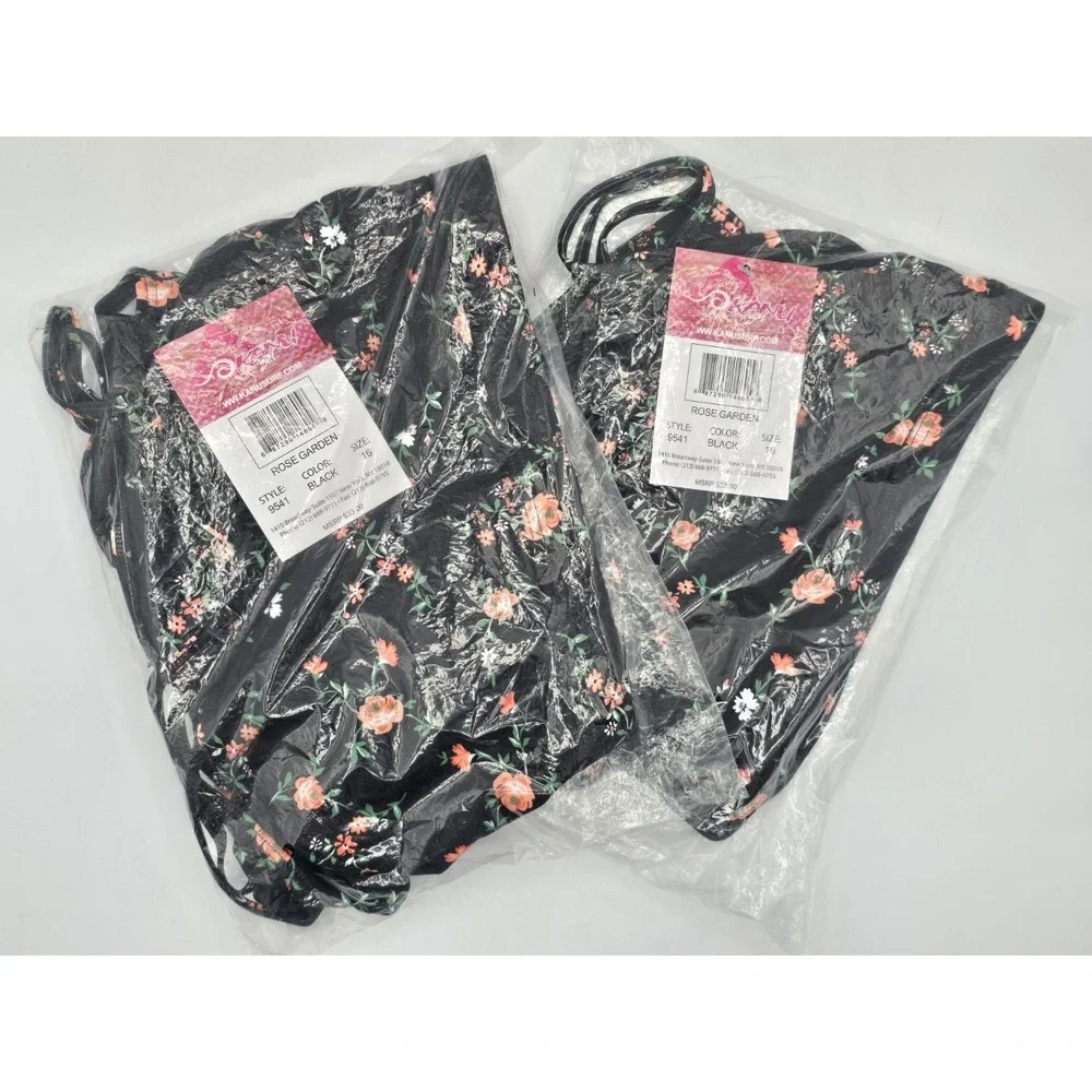 2 Lot Kanu Surf Girls Beach Sport UPF 50+ Mini Tankini Two Piece‎ Swimsuit Sz 16